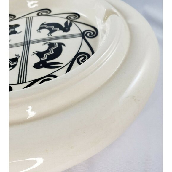 Native American Acoma Pottery Aragon Rabbit Sun Ashtray New Mexico - Picture 5 of 7